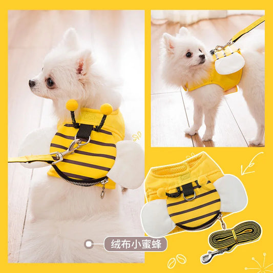 Cute Bee Vest Dog Leash Dog Leash Dog Leash Dog Leash Teddy Pet Supplies Chest Harness Cat Chain Cat Leash