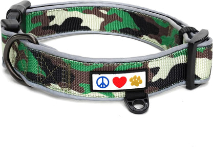 Camouflage Dog Collar Padded Dog Collar Reflective Dog Collar Puppy Collar Training Dog Collar Medium Dog Collar/Large Dog Collar Camo Green Dog Collar