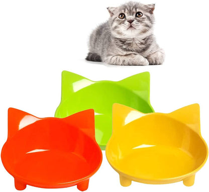 Cat Bowl Cat Food Bowls Non Slip Dog Dish Pet Food Bowls Shallow Cat Water Bowl Cat Feeding Wide Bowls to Stress Relief of Whisker Fatigue Pet Bowl of Rabbits Puppy(3 Pack)