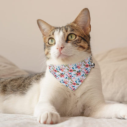 Cat Collars, Cat Collar Bandana, Cat Collars for Girl Cats, Breakaway Cat Collar, Kitten Collar, Cat Collar with Bow Tie, Kitten Collar with Bell, Personalized Flower Cat Collar for Male Female Cats