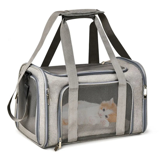 Dog Carrier Bag Soft Side Backpack Cat Pet Carriers Dog Travel Bags Airline Approved Transport for Small Dogs Cats Outgoing