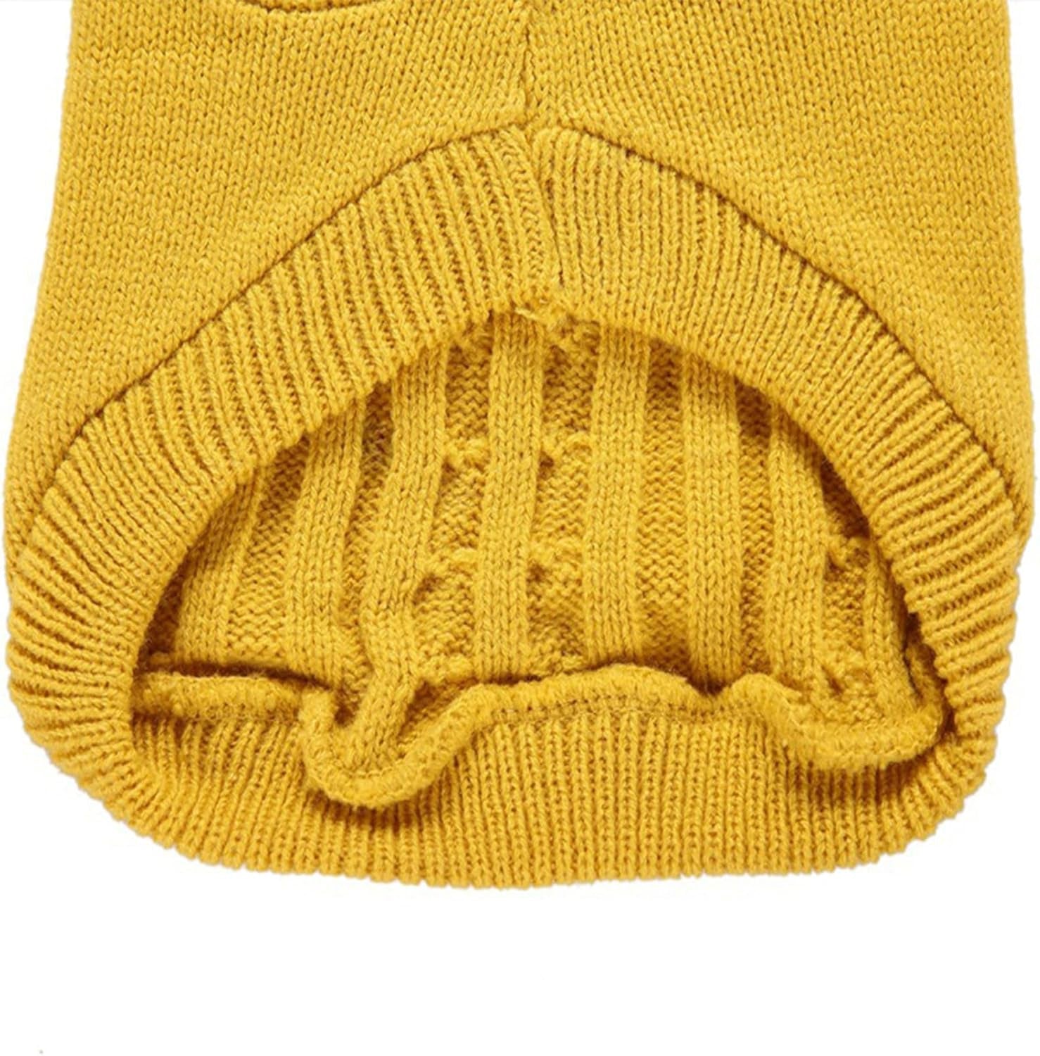 Small Dog Sweaters Knitted Pet Cat Sweater Warm Dog Sweatshirt Dog Winter Clothes Kitten Puppy Sweater (Small,Yellow)